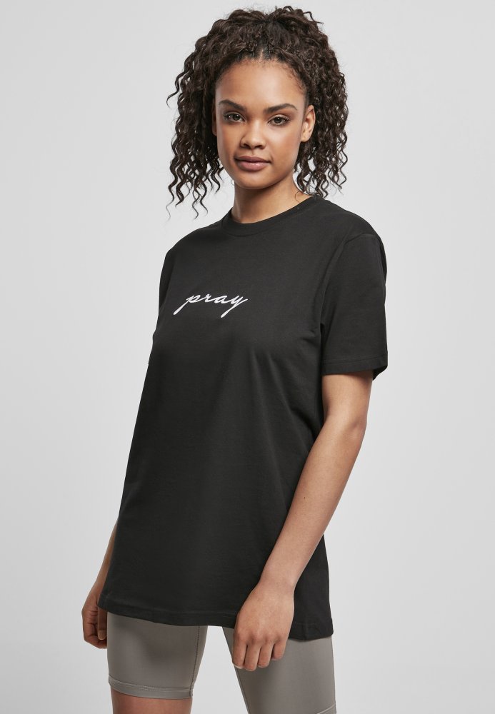 Ladies Pray EMB Tee - black S