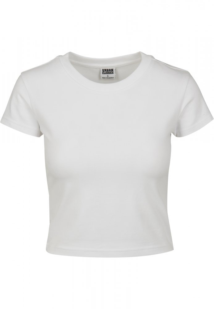 Ladies Stretch Jersey Cropped Tee - white 3XL