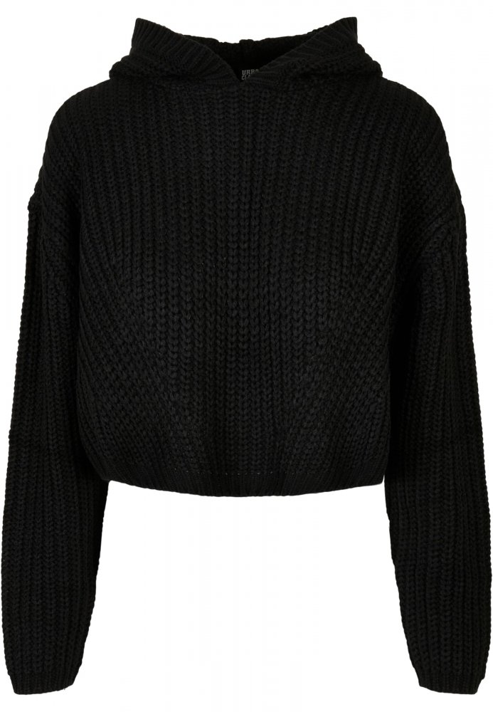 Ladies Oversized Hoody Sweater - black XS