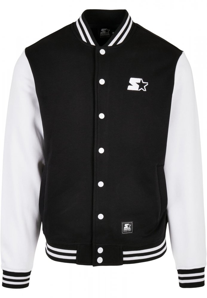 Starter College Fleece Jacket - black/white XXL