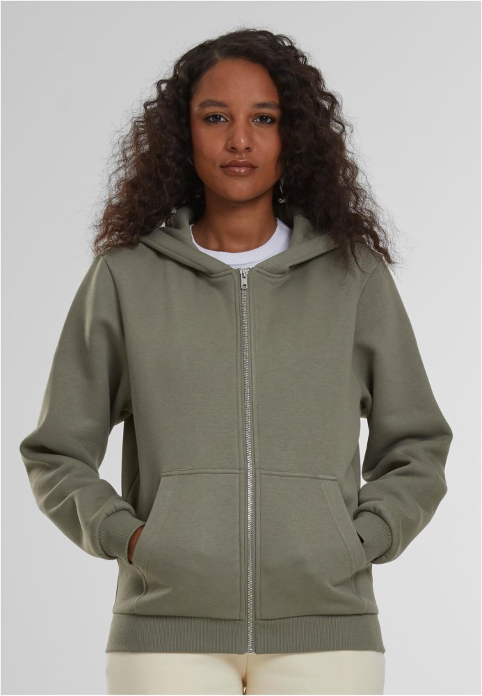 Ladies Fluffy Zip Hoody - paleolive XL