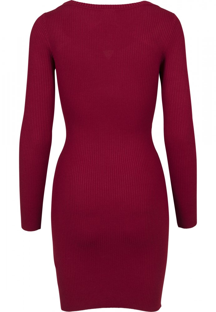 Ladies Cut Out Dress - burgundy XL