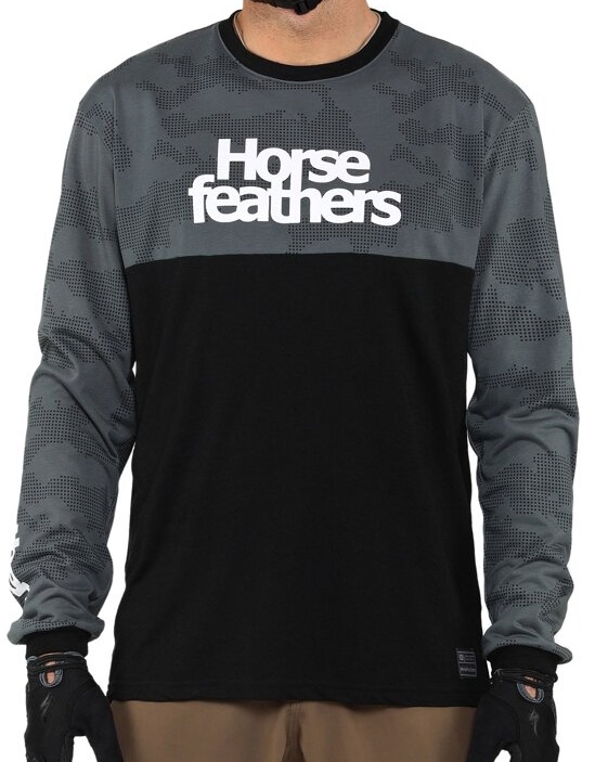 Bike tričko Horsefeathers Fury LS digital/white M