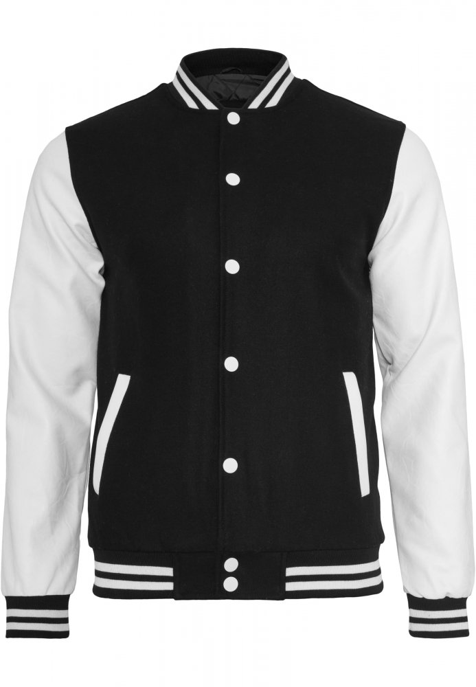 Černobílá pánská bunda Urban Classics Oldschool College Jacket XXL