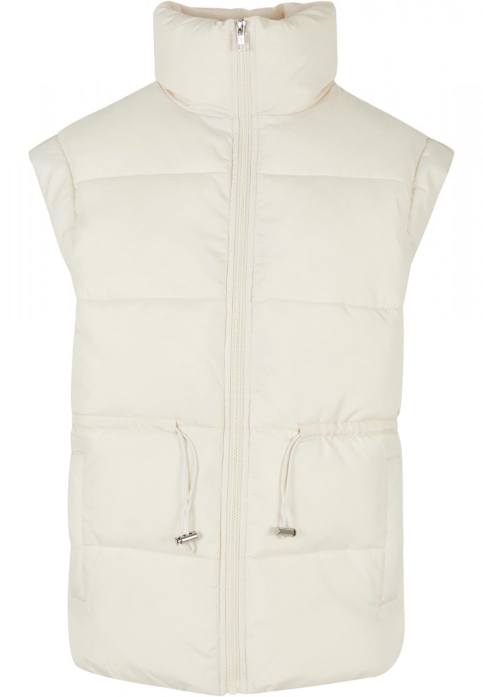 Ladies Waisted Puffer Vest - whitesand XL