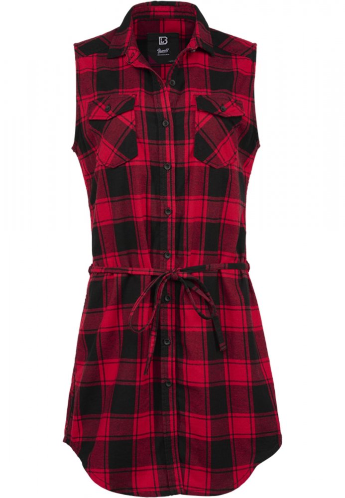 Ladies Sleeveless Longshirt Gracey - red/black 5XL
