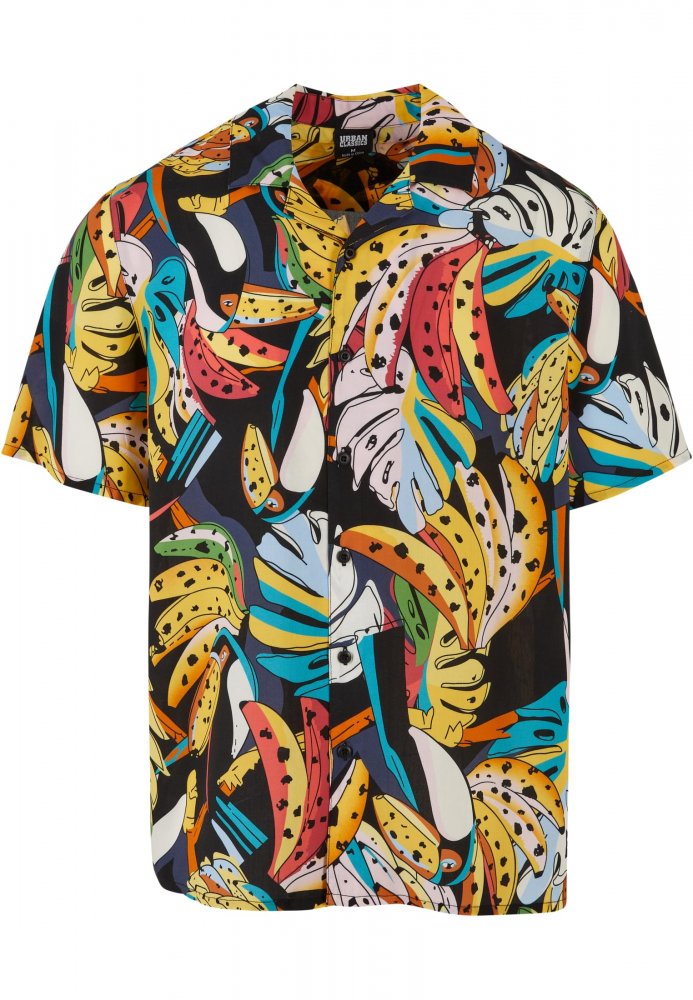 Barevná pánská košile Urban Classics Viscose AOP Resort Shirt XL