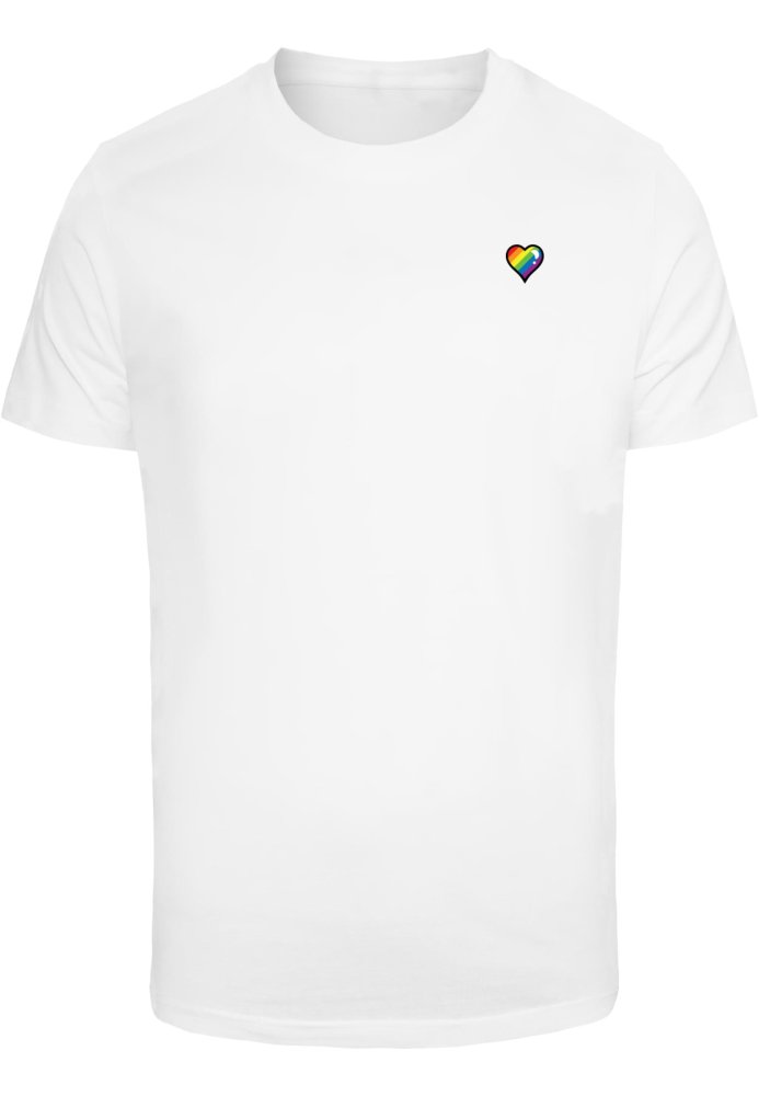 Glossy Heart Pride Tee - white 5XL