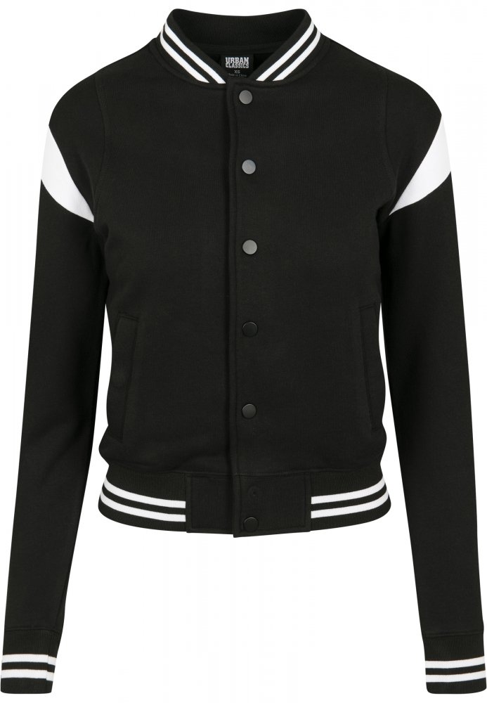 Ladies Inset College Sweat Jacket - blk/wht 5XL