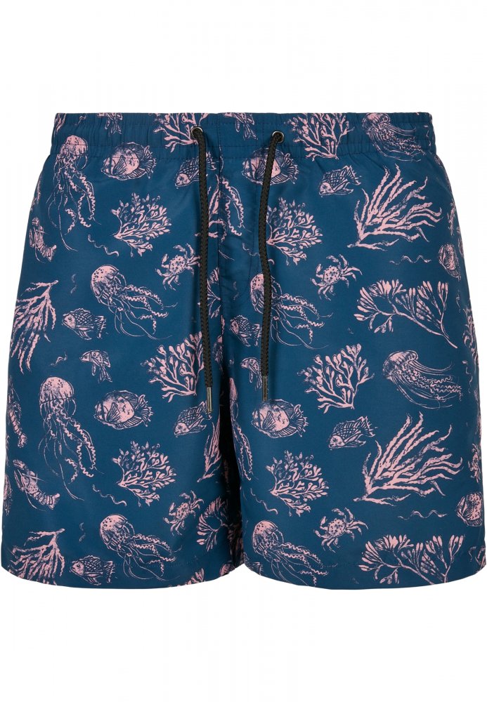 Pánské koupací šortky Urban Classics Pattern Swim Shorts - nautical aop L