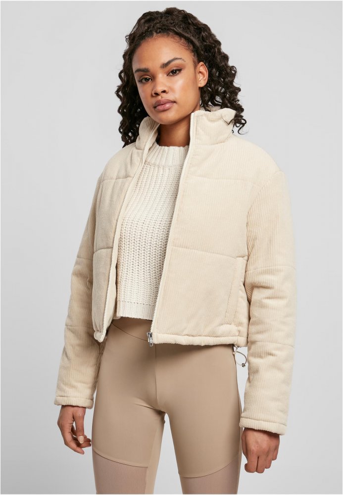 Ladies Corduroy Puffer Jacket - whitesand XL