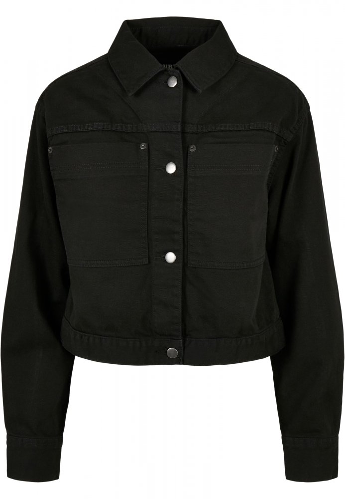Ladies Short Boxy Worker Jacket - black 3XL