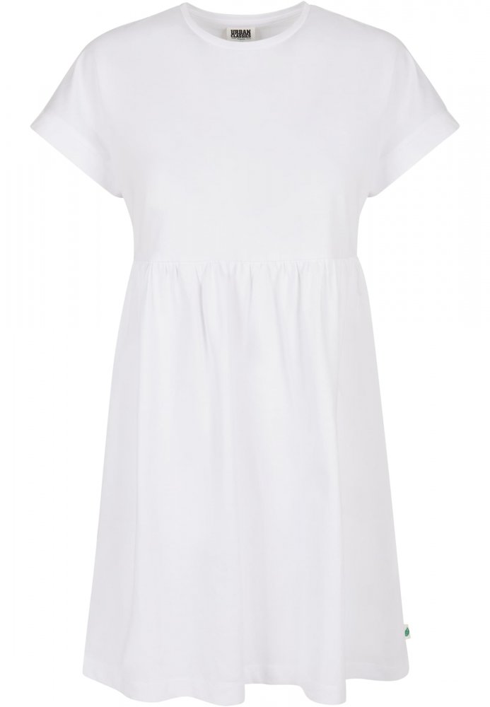 Ladies Organic Empire Valance Tee Dress - white 4XL