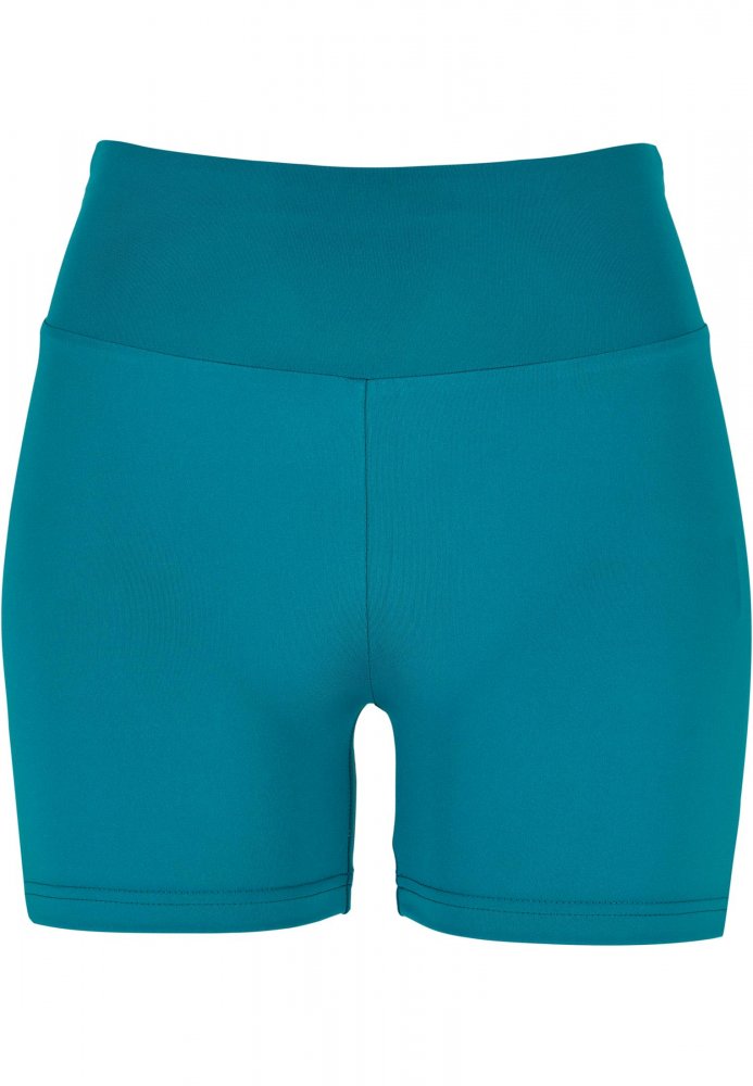 Ladies Recycled High Waist Cycle Hot Pants - watergreen XS