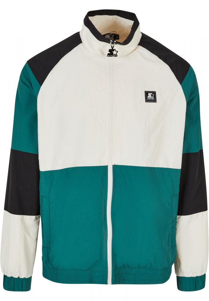 Starter Color Block Retro Jacket - palewhite/darkfreshgreen/black XL