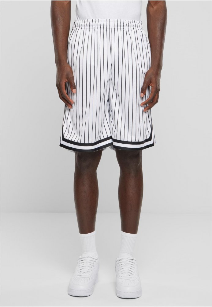 Striped Mesh Shorts - white/black S