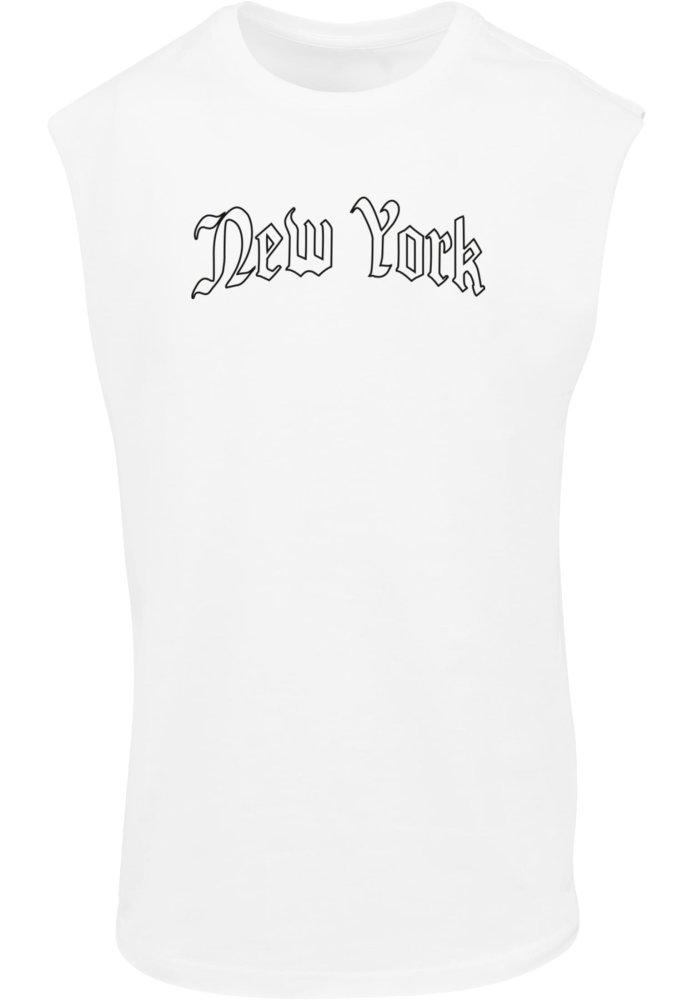 New York Wording Sleeveless Tee L